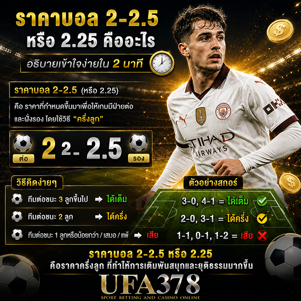 ราคาบอล 2-2.5 หรือ 2.25 คืออะไร