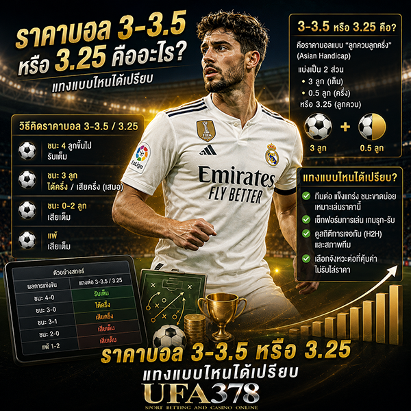 ราคาบอล 3-3.5 หรือ 3.25 คืออะไร